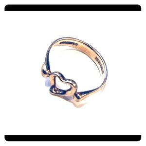 Tiffany & co. Sterling silver open heart ring sz 8